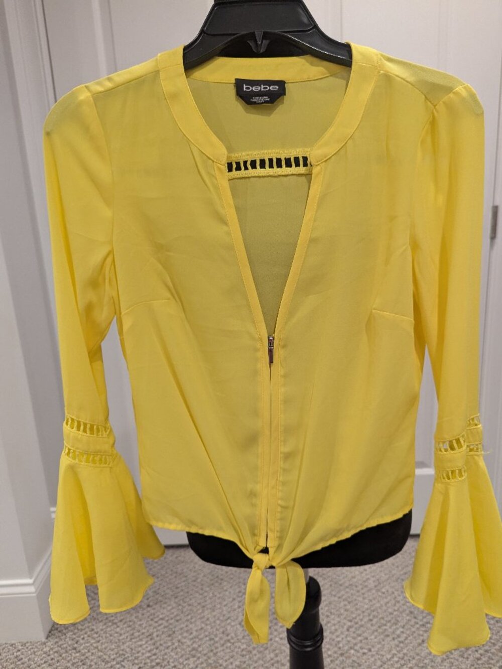 BEBE Bright Yellow Chiffon Blouse XXS